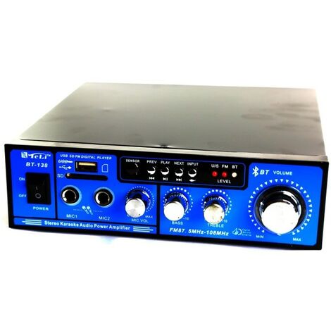 800W Bluetooth Mini amplificador HiFi Power Audio Bass AMP USB MP3 FM  Altavoz de coche LBTN