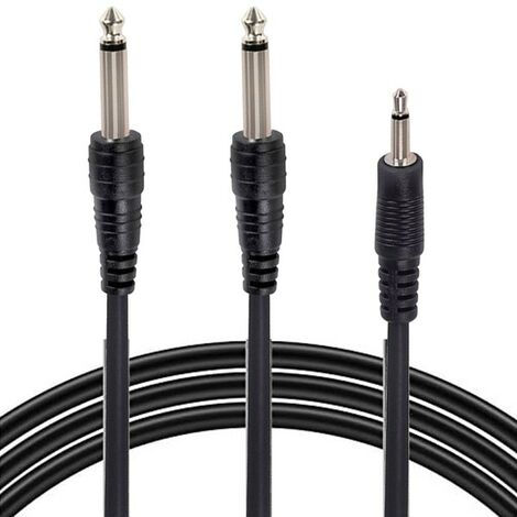 Câble double jack 3.5 mm Noir - 4 points - 2m, Câblage et connectique, Top  Prix