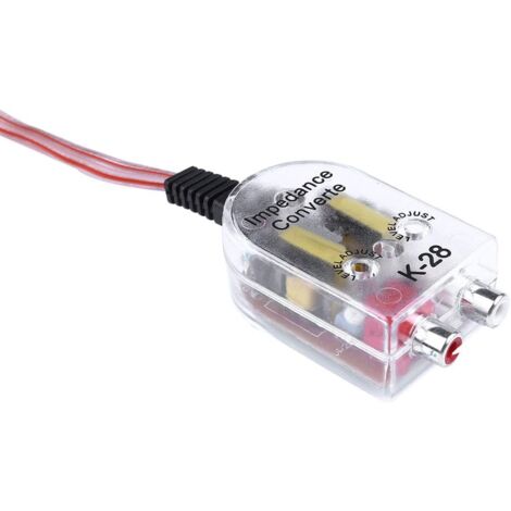 Audio-Niedrig-Hoch-Auto-Verstärker-zu-Lautsprecher-Konverter, 12-V-Impedanzadapter, Autoschalter-Kabelclips, klein (Schwarz, Silber, Einheitsgröße)