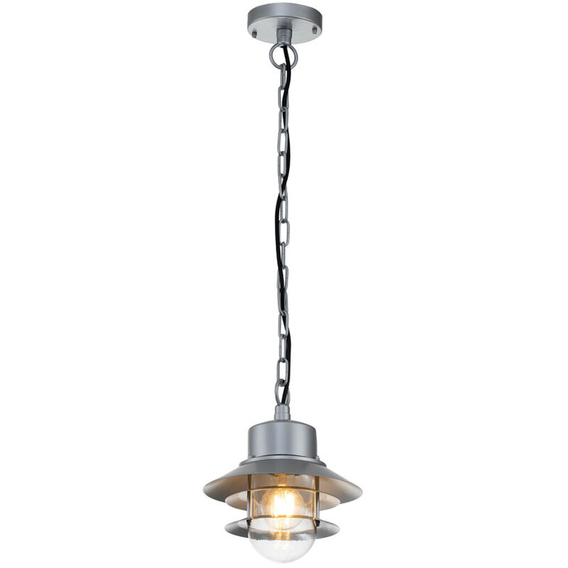Elstead - Außen Hängeleuchte Copenhagen Aus Edelstahl, Silber Ø 22cm