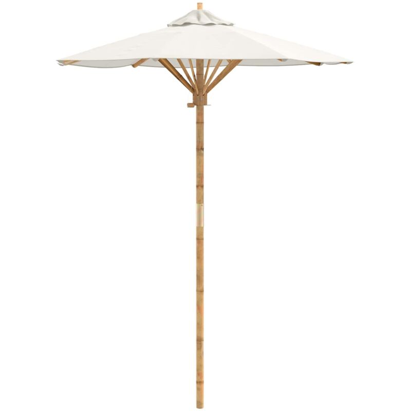 Gartenparasol Cremeweis 150x210 Cm Bambus Vidaxl943913