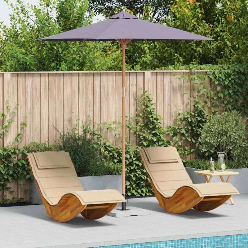 Gartenparasol Dunkelgrau 240x260 Cm Aus Bambus - Vidaxl