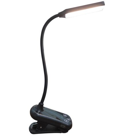 Auf Büchern positionierbare Leseleuchte, Lampentyp, flexibel, mit 3 LED-Beleuchtung und 8 Intensitätsstufen, 11 LEDs, schwarz