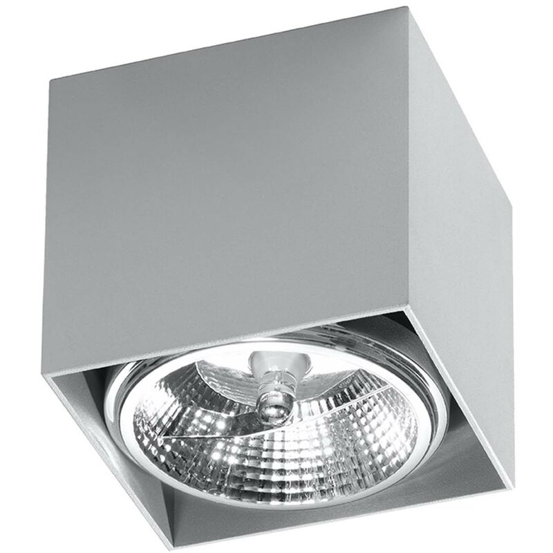 Image of Sollux - Aufbau-Downlights Square Flush Hellgrau GU10 Downlight a plafone Square Incasso grigio chiaro GU10