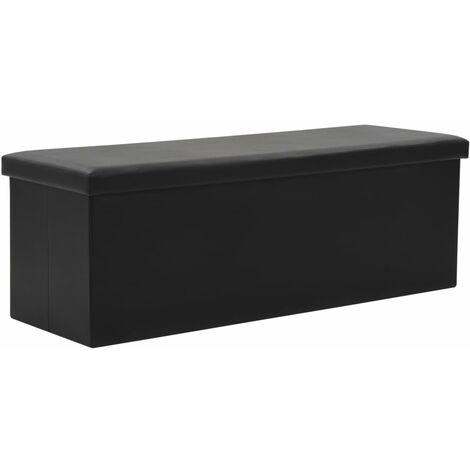 vidaXL Faltbare Sitzbank Kunstleder 110x38x38cm Schwarz