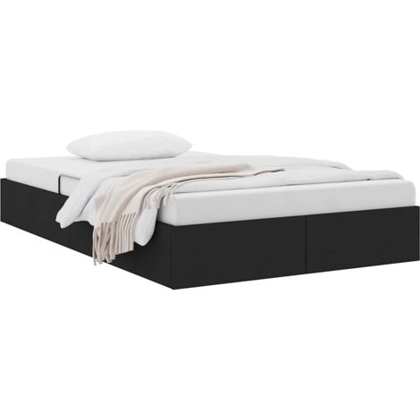 Aufbewahrungsbett mit Kopfteil Schwarz 120 x 200 cm Stoff vidaXL