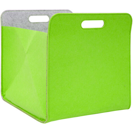 Aufbewahrungsbox 2er Set Cube Filz Apfelgrün 33x38x33cm - grün