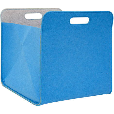 Aufbewahrungsbox 2er Set Cube Filz Blau 33x38x33cm - blau
