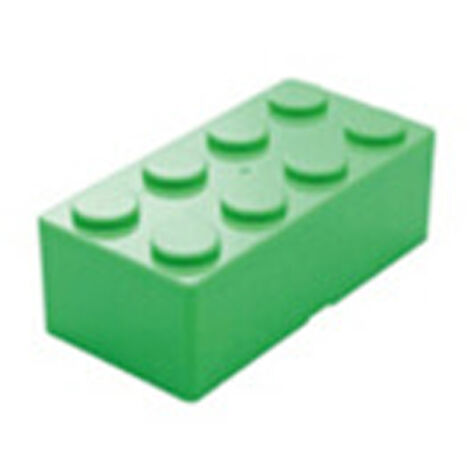 Aufbewahrungsbox aus ABS-Kunststoff für Bausteine, 16,7 x 8,3 x 6 cm, rechteckig, grün, stapelbar, praktisch, für Kinder, 1 Stück