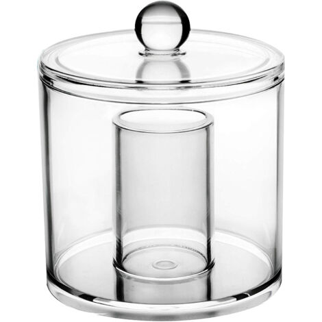 Aufbewahrungsbox aus Acryl für Wattestäbchen und Wattestäbchen – ein dekoratives, transparentes Medizinglas mit Deckel, ideal fürs Badezimmer Es eignet sich auch zur Aufbewahrung von Lebensmitteln od