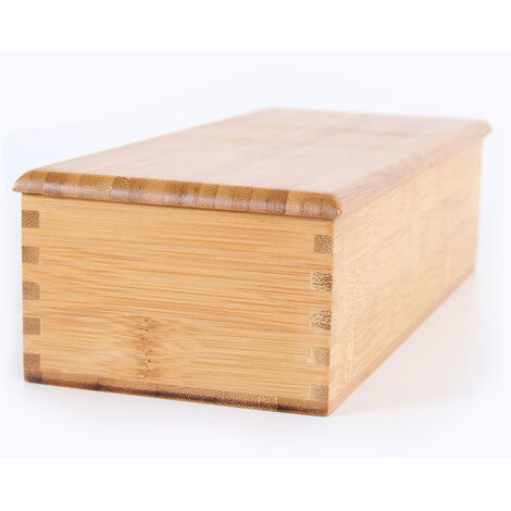 Aufbewahrungsbox aus Bambus Organizer für Besteck, Kosmetik und Accessoires Umweltfreundliches Material, Maße: 27 x 11 x 6,6 cm