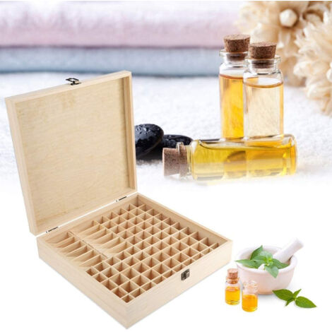 Aufbewahrungsbox aus Holz 87 Fächer für ätherische Öle Großes Fassungsvermögen Dekoratives Design