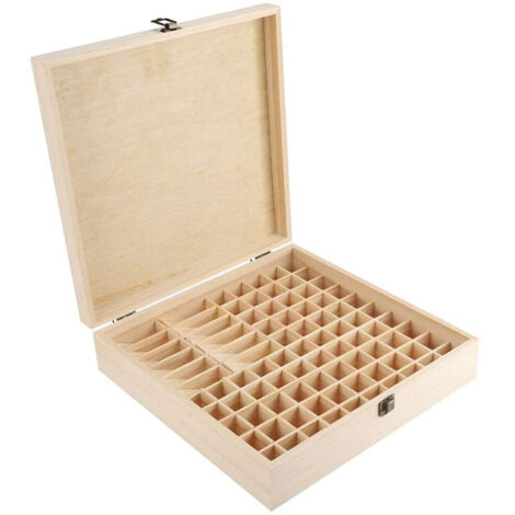 Aufbewahrungsbox aus Holz für 87 Fläschchen ätherischer Öle – Aufbewahrungsorganizer