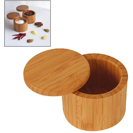Aufbewahrungsbox aus Holz für Gewürze, Zuckerdose, Pfefferstreuer und Zahnstocher mit Deckel