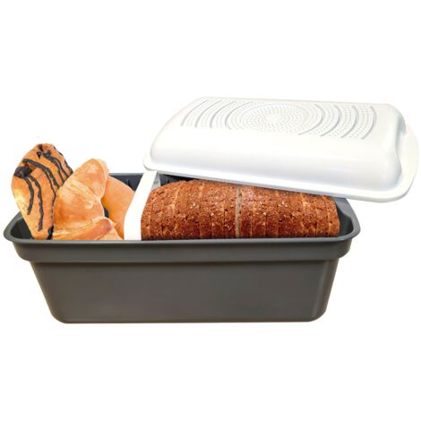 Aufbewahrungsbox BREAD MAGIC - VENTEO - Für Brot und Gebäck - Bewahrt den Geschmack - Rutschfeste Unterlage - Lebensmitteltrenner - Technologie zur Feuchtigkeitskontrolle - Große Kapazität 31.5x17.5x1