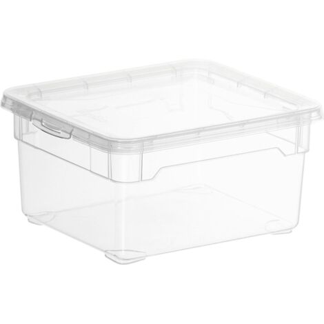 ROTHO Aufbewahrungsbox Clear Box 2 l mit Deckel, 19 x 16,5 x 9 cm