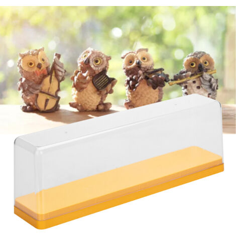 Aufbewahrungsbox für Actionfiguren, transparenter Kunststoffboden, 36 cm x 8,5 cm x 12 cm, mit Antistaubaufklebern, stapelbar