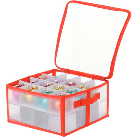 Aufbewahrungsbox für Christbaumkugeln - für 32 Kugeln - Sortierbox Kiste für Weihnachtsschmuck faltbar