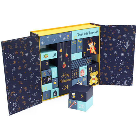 Aufbewahrungsbox für einen Adventskalender mit 24 Schubladen für Geschenke und Weihnachtsdekoration