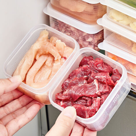 Aufbewahrungsbox für Fleisch aus dem Gefrierschrank [4 Boxen] – Transparentes PP+PE-Modell, 100 ml Fassungsvermögen