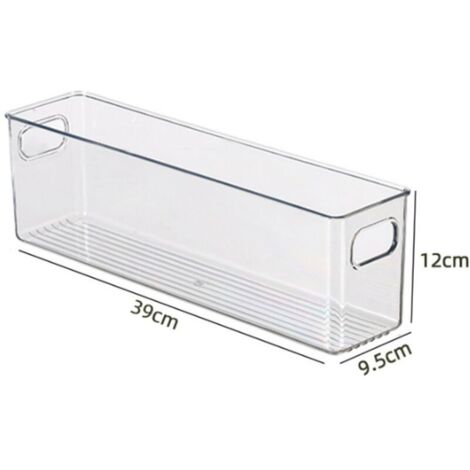 Aufbewahrungsbox für Küchenschränke/Küchen, mittelgroßer Kunststoff-Kühlschrankbehälter, längliche Box, transparent
