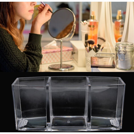 Aufbewahrungsbox für Make-up-Pinsel aus Acryl, rechteckiger, transparenter Organizer
