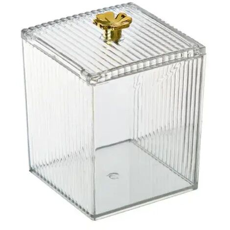 Aufbewahrungsbox für Wattestäbchen im Badezimmer, Acryl-Aufbewahrungsbehälter, quadratischer Behälter, Kosmetikwatte, Aufbewahrungsbox für Puderquasten, Kosmetikwattebox