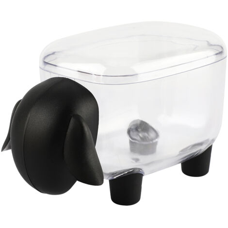 Aufbewahrungsbox in Schafform für Wattestäbchen, schwarzer Kosmetik-Organizer