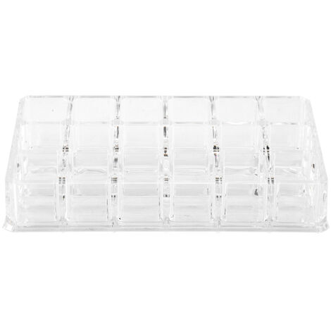 Aufbewahrungsbox mit 18 transparenten Fächern, tragbarer Mini-Schrank für Kosmetik, Schmuck und Lippenbalsam