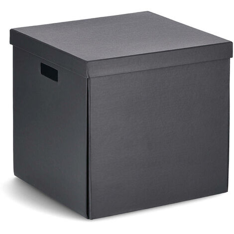Aufbewahrungsbox mit Deckel, recycelter Karton, 33,5 x 33 x 32 cm