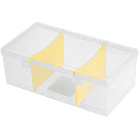 Aufbewahrungsbox mit Fächern und Deckel – PP – Rechteckig, stapelbar – Für Kleinigkeiten und Make-up