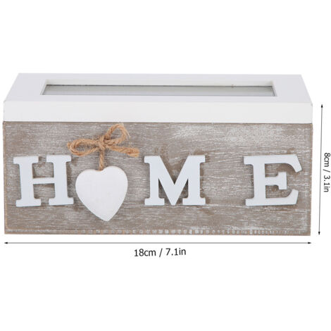 Aufbewahrungsbox – Naturholz – Teebeutel-/Schmuckaufbewahrung – 2 Fächer – 18 x 8 cm