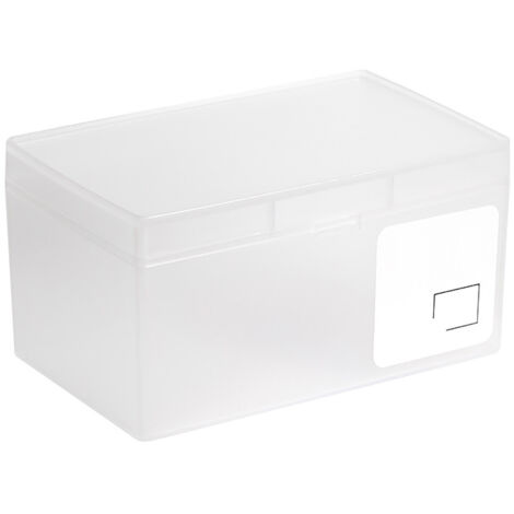 [Aufbewahrungsbox] Schreibtisch-Organizer aus Kunststoff mit Deckel für Karten und Kosmetikartikel, 15,5 x 9,8 x 8,2 cm, für Büro und Studentenwohnheim – geräumig, robust und langlebig