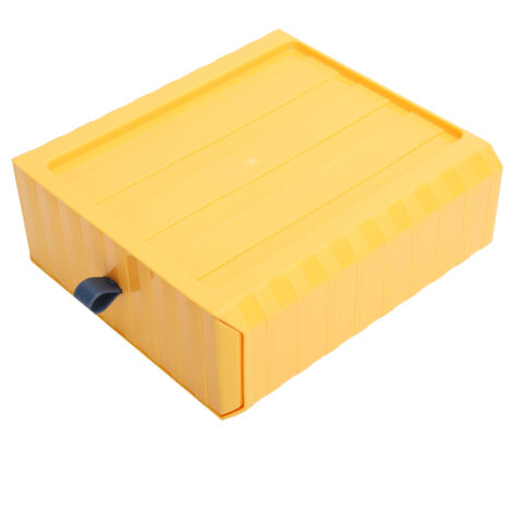 [Aufbewahrungsbox] Set mit 4 stapelbaren Kunststoffboxen mit Deckel fürs Büro, 21 x 20 x 8 cm, PP, Organizer