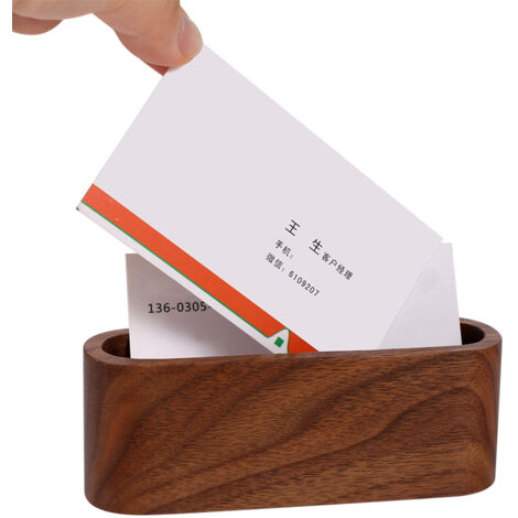 【Aufbewahrungsbox】 - 【Visitenkartenhalter】 - Aus Buche oder Walnuss - Handgefertigte Organizer-Box aus Holz für den Schreibtisch (11 x 3 x 4 cm, 50 g) - 1 Stück