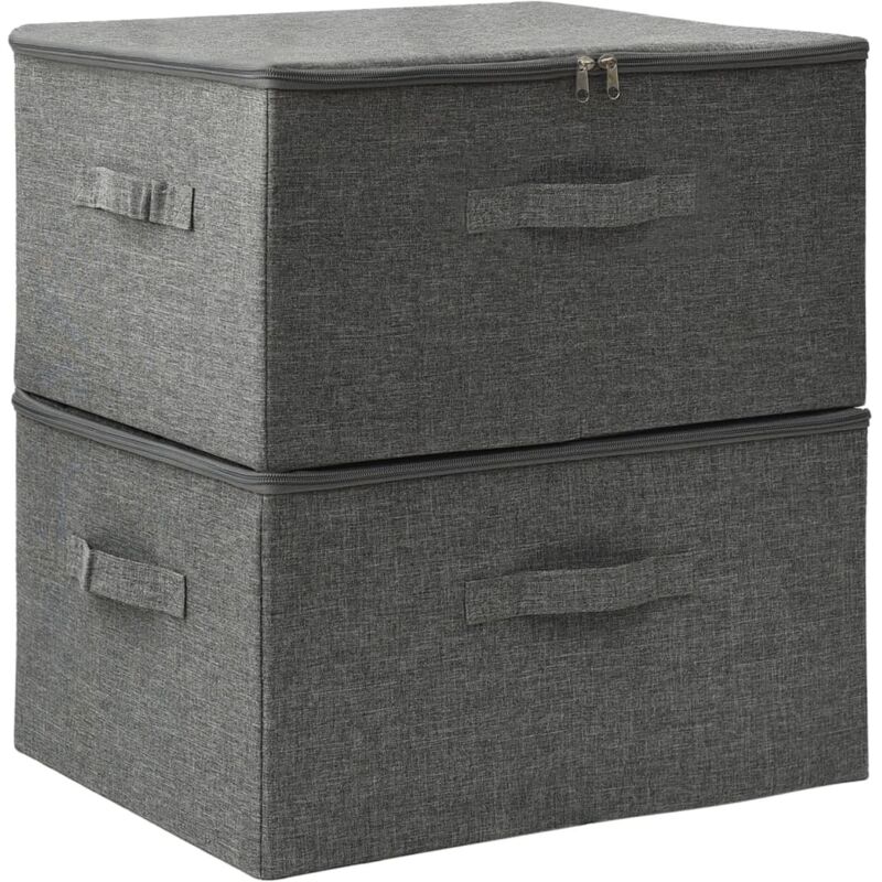Aufbewahrungsboxen 2 Stk. Stoff 43x34x23 Cm Anthrazit Vidaxl