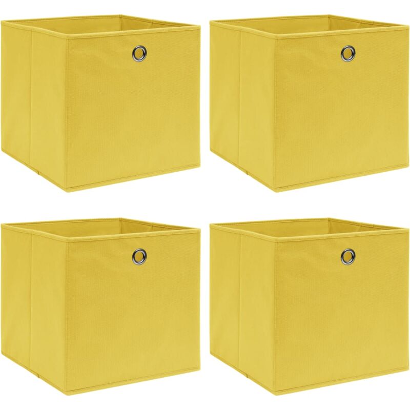 Aufbewahrungsboxen 4 Stk. Gelb 32×32×32 cm Stoff