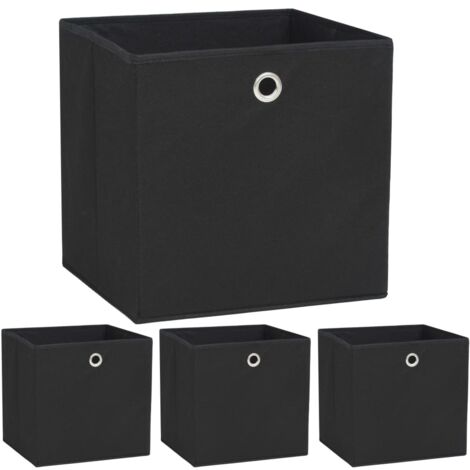 Aufbewahrungsboxen 4 Stk. Vliesstoff 32x32x32 cm Schwarz