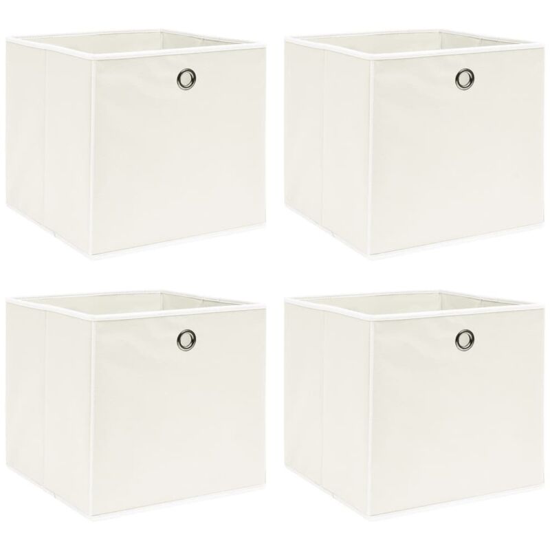 Aufbewahrungsboxen 4 Stk. Weiß 32x32x32 Cm Stoff Vidaxl