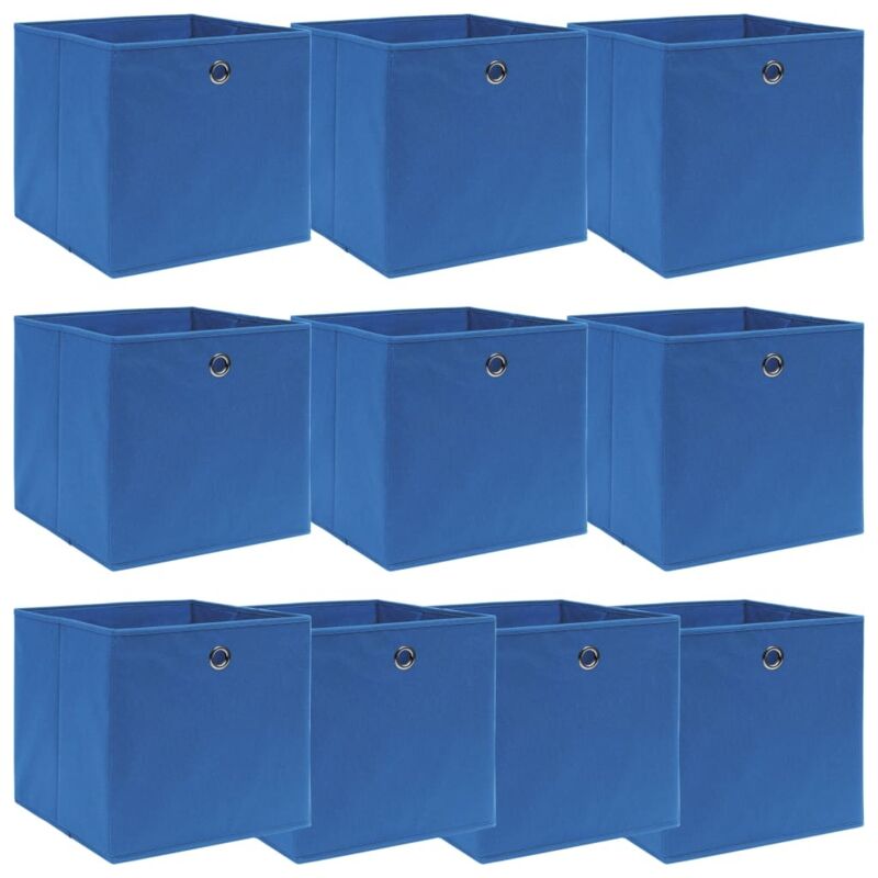 Aufbewahrungsboxen 10 Stk. Blau 32x32x32 Cm Stoff Vidaxl