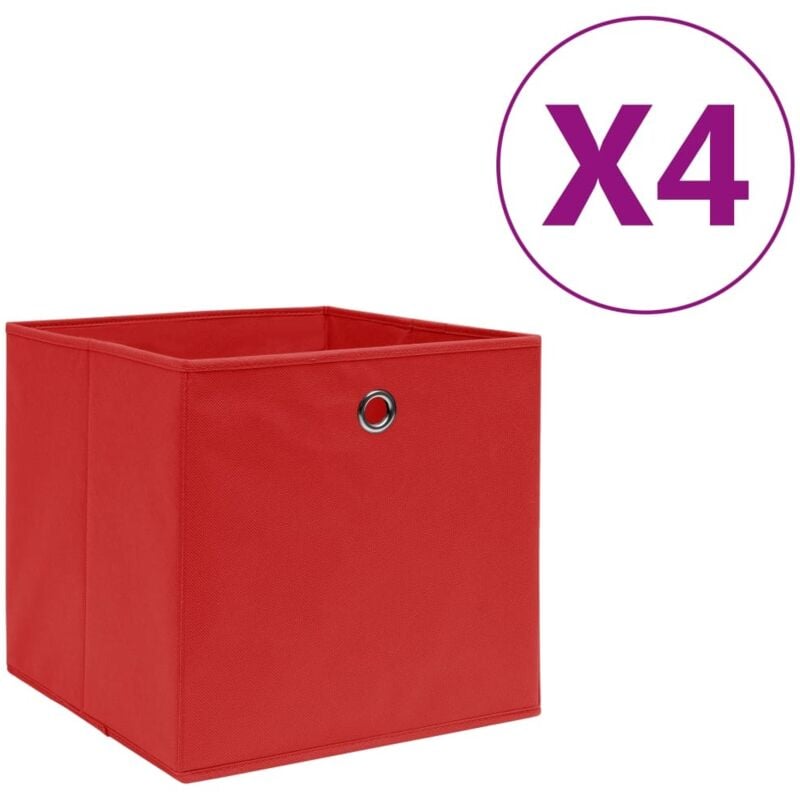Aufbewahrungsboxen 4 Stk. Vliesstoff 28x28x28 cm Rot Vidaxl
