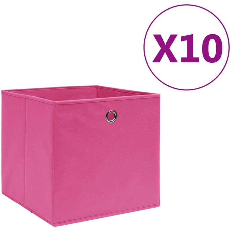 Aufbewahrungsboxen 10 Stk. Vliesstoff 28x28x28 cm Rosa vidaXL