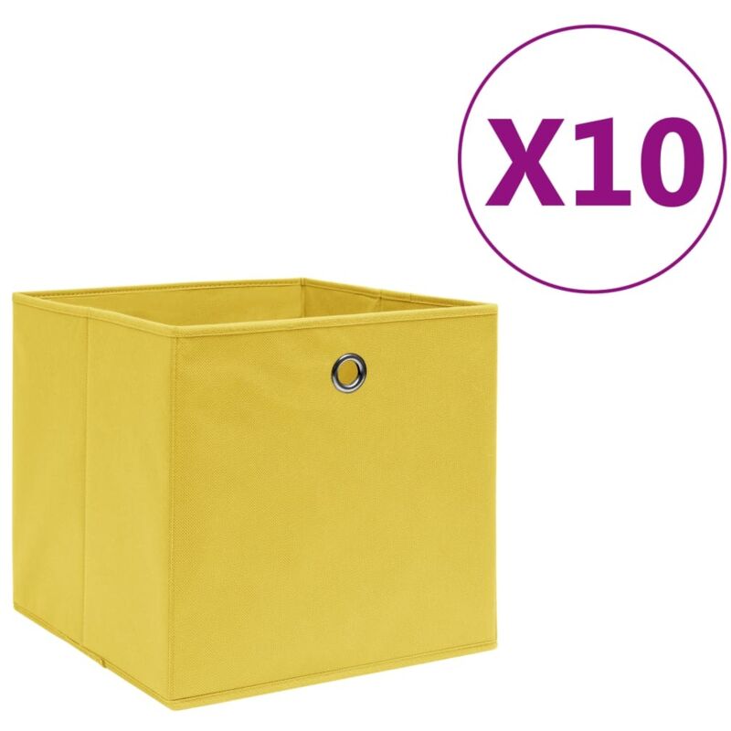 Aufbewahrungsboxen 10 Stk. Vliesstoff 28x28x28 Cm Gelb Vidaxl