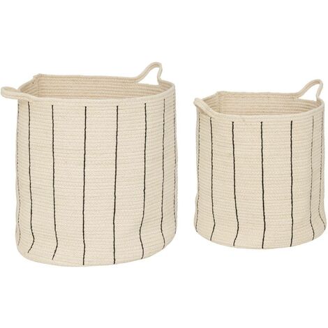 Aufbewahrungskörbe COSY, Baumwolle, gestreift, 2er-Set