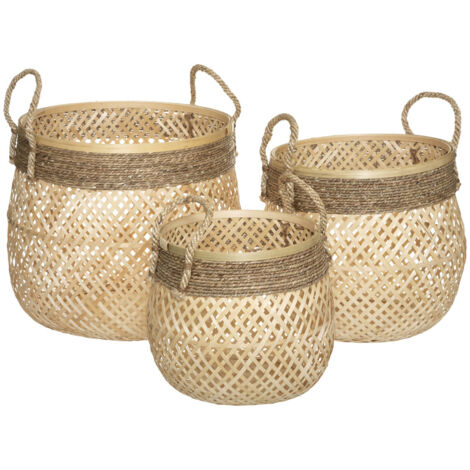 Aufbewahrungskörbe ROPE, geflochten, 3er-Set