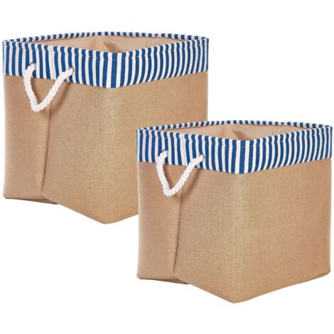 Aufbewahrungskorb 2er Set TUGUL Baumwolle Beige