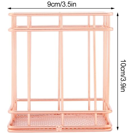 Aufbewahrungskorb aus roségoldenem Metall (B) – Büro- und Deko-Organizer, 4 Größen