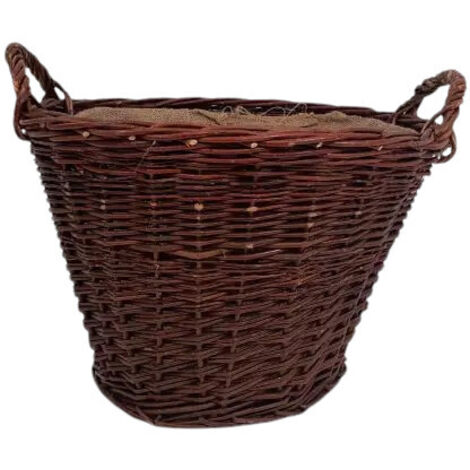 Aufbewahrungskorb Kiepe braun mit Jute groß Aufbewahrungskorb