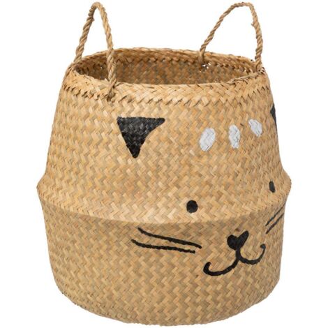 Aufbewahrungskorb mit Katzenmuster, D 35 cm, Kinderzimmer