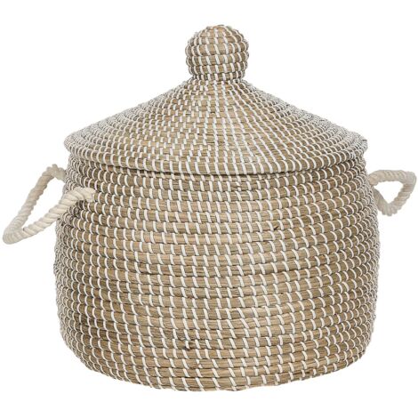CENBOSS Gewebter Aufbewahrungskorb Aus Seegras (mittelgroß) – 30,5x20,3x14,2 Cm, Nachhaltig, Für Zuhause